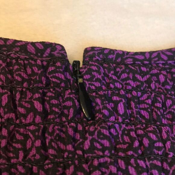 Michael Kors Purple & Black Gathered Bodice Blouse - Picture 13 of 15